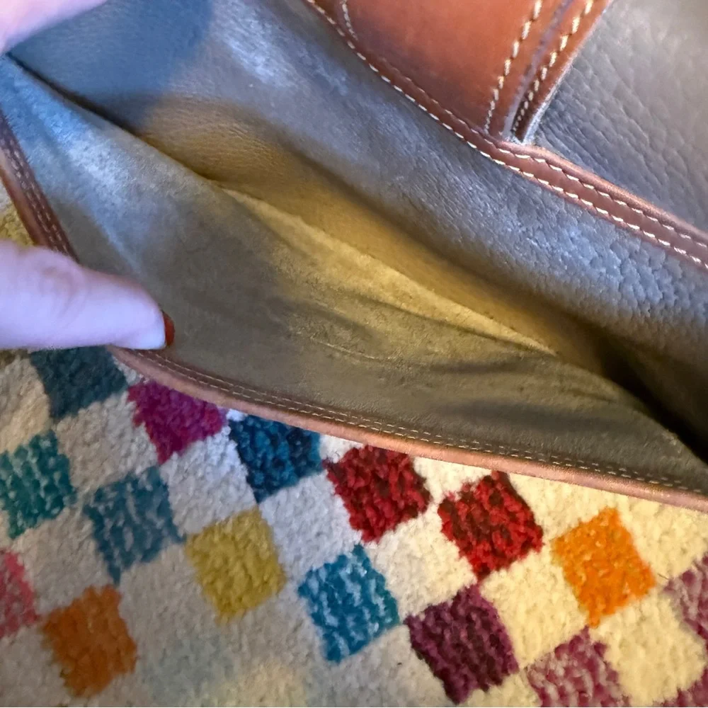 Dooney and Bourke Gray and Brown Leather Shoulder Bag
